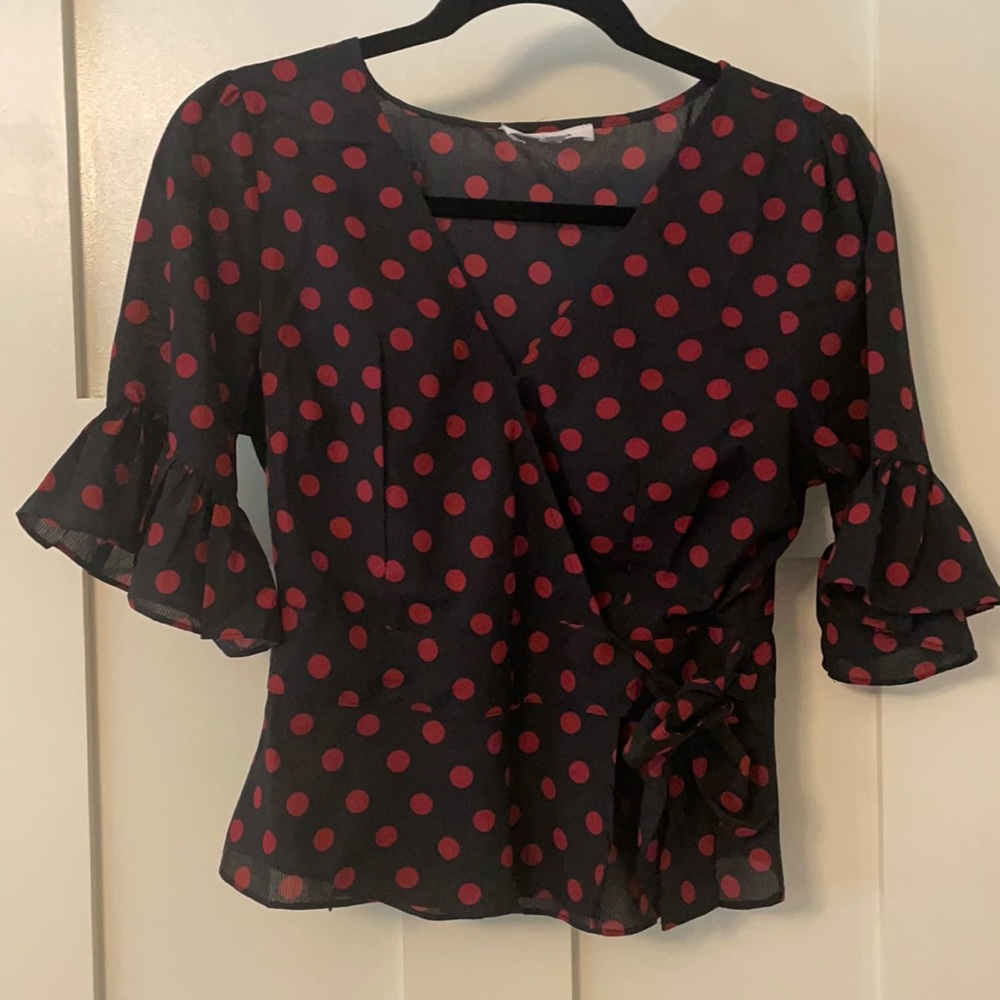 BBDakota peplum wrap blouse